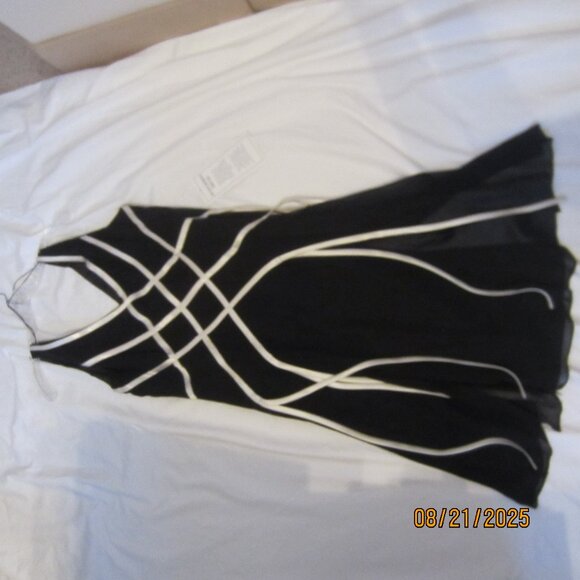 Chadwick's Black and White Striped Evening Dress - Picture 1 of 2